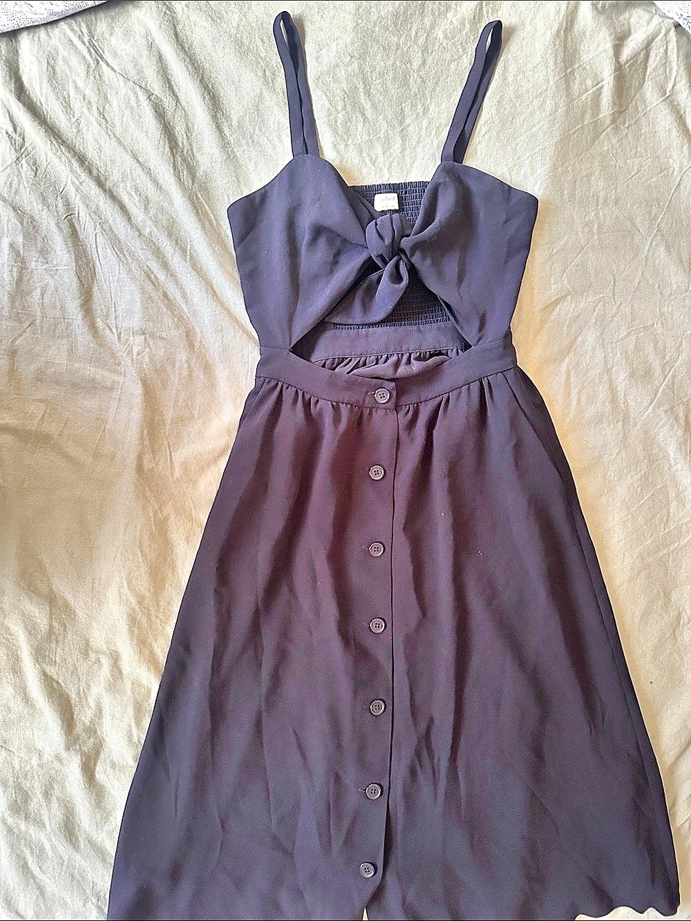 Wilfred Bow Front Maxi Dress in Black, Size 2 Like New